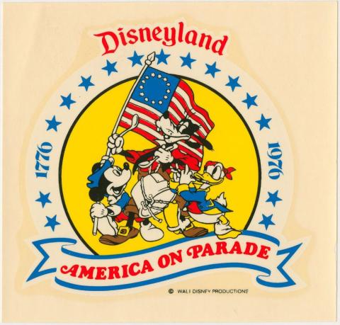 1976 Disneyland America on Parade Sticker - ID: jan23184 Disneyana