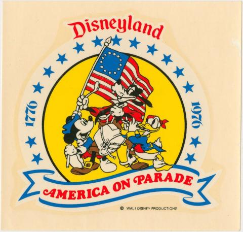1976 Disneyland America on Parade Decal - ID: jan23185 Disneyana