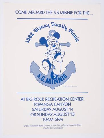 1982 Disney Family Picnic Cast Member Event Poster - ID: jandisney22255 Disneyana