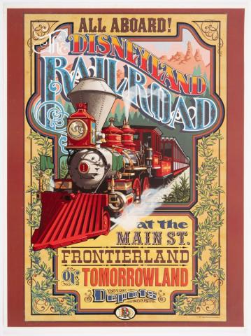 1977 Souvenir Disneyland Railroad Poster - ID: jandisneyland22166 Disneyana
