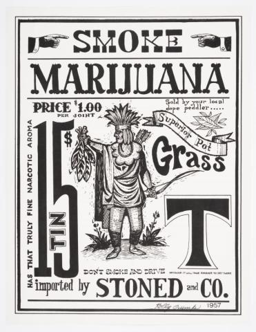 Rolly Crump Signed Smoke Marijuana Print - ID: janrolly22169 Disneyana