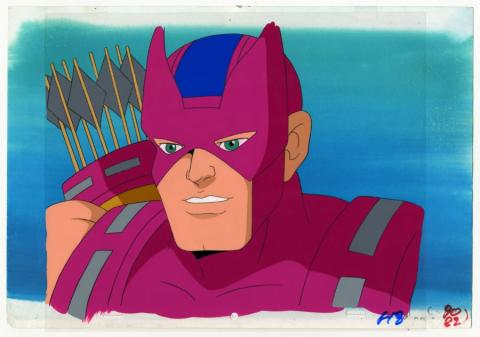 Iron Man Hawkeye Production Cel and Background - ID: junxmarv007 Marvel