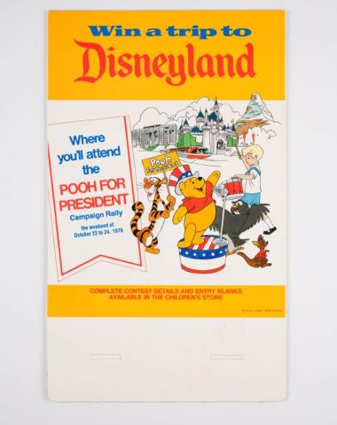 Pooh for President Disneyland Contest Standee - ID: marpooh22119 Disneyana