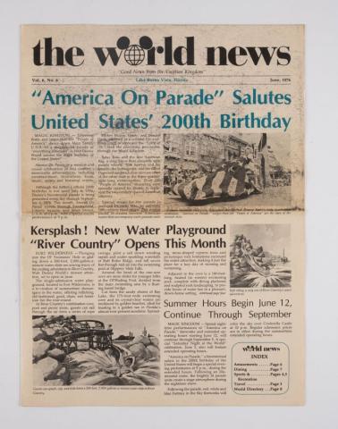 Walt Disney World The World News Newsletter 1976 - ID: may22054 Disneyana
