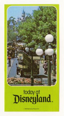 1981 Today at Disneyland Gate Flyer - ID: may22481 Disneyana
