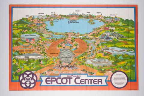 WDW Epcot Center Souvenir Oversized 1982 Park Map - ID: may22519 Disneyana