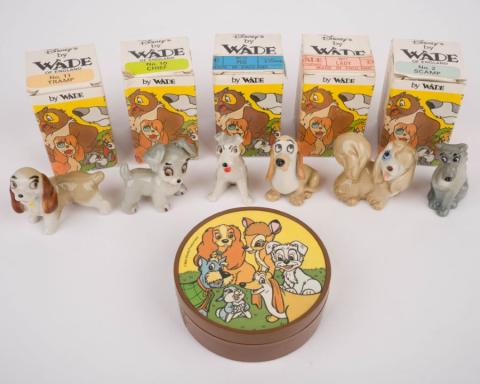 Set of (6) Disney's by Wade Lady and the Tramp Ceramic Figurines (c.1960's/1970's) - ID: may23760 Disneyana