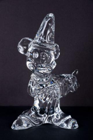 Waterford Crystal Sorcerer Mickey Figurine (1996) - ID: nov22173 Disneyana