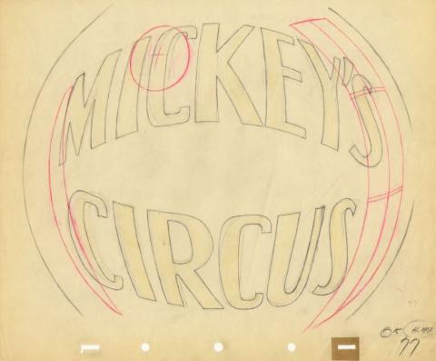 Mickey's Circus Opening Title Balloon Animation Production Drawing - ID: novmickey21047 Walt Disney