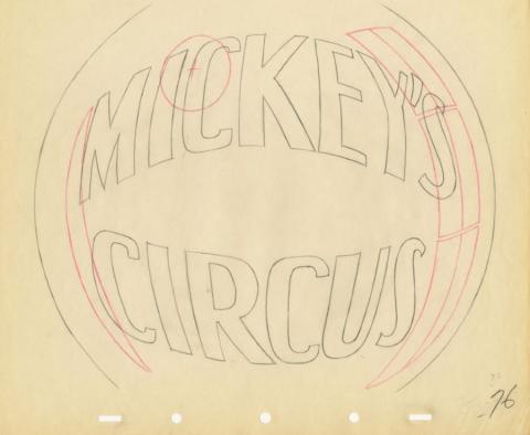 Mickey's Circus Opening Title Balloon Animation Production Drawing - ID: novmickey21048 Walt Disney