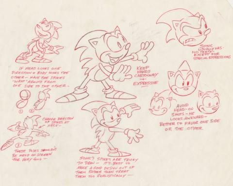 Sonic the Hedgehog Model Drawing (c.1990's) - ID: oct23045 DiC