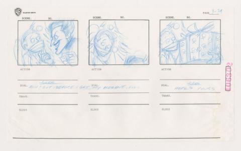Batman The Animated Series Christmas With The Joker Storyboard Drawing - ID: oct23060 Warner Bros.