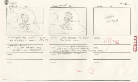 Tiny Toon Adventures How Sweetie It Is Storyboard Drawing - ID: oct23113 Warner Bros.