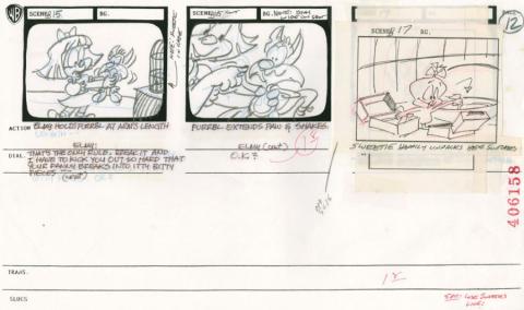 Tiny Toon Adventures Let's Do Lunch Storyboard Drawing - ID: oct23123 Warner Bros.