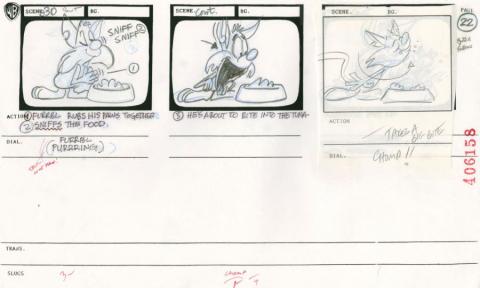 Tiny Toon Adventures Let's Do Lunch Storyboard Drawing - ID: oct23133 Warner Bros.