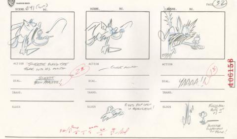 Tiny Toon Adventures Let's Do Lunch Storyboard Drawing - ID: oct23146 Warner Bros.