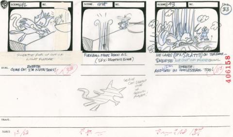 Tiny Toon Adventures Let's Do Lunch Storyboard Drawing - ID: oct23147 Warner Bros.