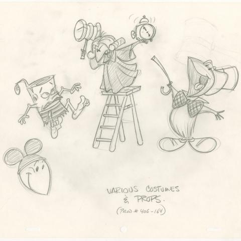 Tiny Toon Adventures K-ACME TV Various Costumes and Props Model Drawing - ID: oct23227 Warner Bros.