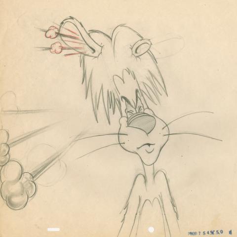 1947 MGM Slap Happy Lion Production Drawing - ID: oct23272 MGM