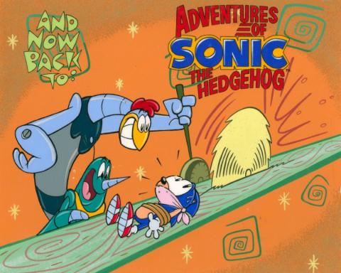 Sonic the Hedgehog Commercial Bumper Production Cel and Background - ID: oct23280 DiC
