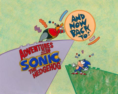 Sonic the Hedgehog Commercial Bumper Production Cel and Background - ID: oct23284 DiC