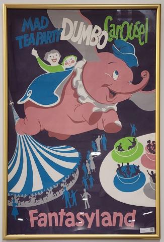 Fantasyland Dumbo Mad Tea Party & Carousel Original Attraction Poster - ID: sepdisneyland21056 Disneyana