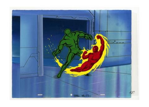 Fantastic Four Human Torch Production Cel and Backround - ID: septmarvel2896 Marvel