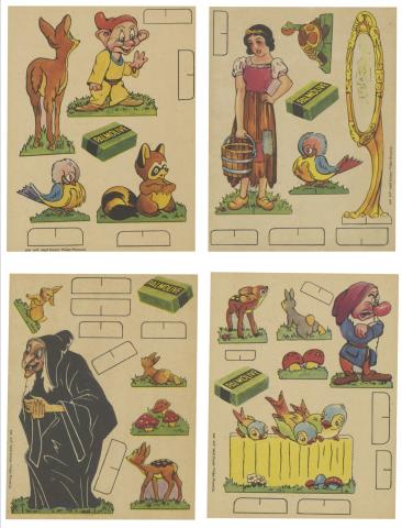 Disney Snow White and the Seven Dwarfs Cut-Out Cards (1937) - ID: may23076 Disneyana