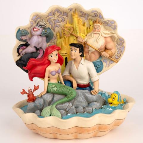 The Little Mermaid 'Seashell Scenario' Clam Shell Figurine (2019) - ID: 028399219216 Disneyana