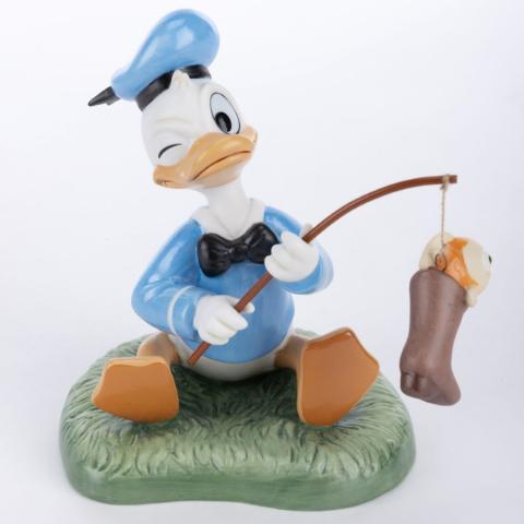 Donald Duck 'Hook, Line, And Stinker' Porcelain Figurine (2006) - ID: 045544091206 Disneyana