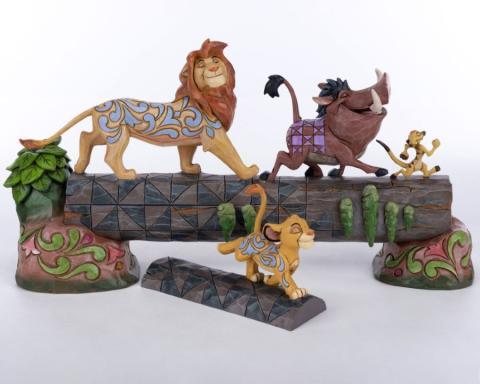 The Lion King 'Carefree Camaraderie' Log Figurine (2017) - ID: 045544921190 Disneyana