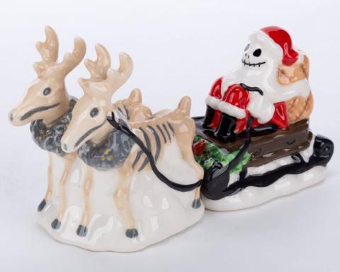 Santa Jack Skellington & Bonedeer Salt and Pepper Shaker Set (2014) - ID: 748787252167 Disneyana