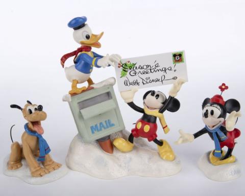Mickey and Friends 'Merry Messengers' Figurine Set (2000)  - ID: 761880463193 Disneyana
