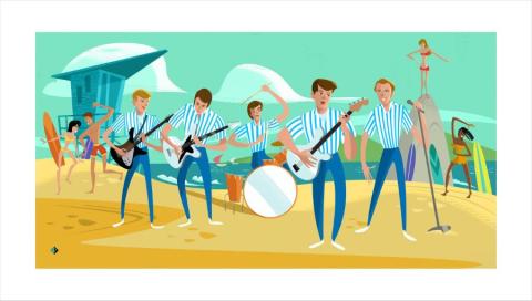Beach Boys Limited Edition Giclee Print by Alan Bodner - ID: AB0044P Alan Bodner