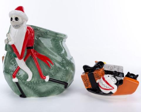 Tim Burton's The Nightmare Before Christmas Santa Jack Skellington Cookie Jar (2000s) - ID: DA17362 Disneyana