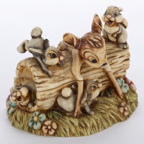 Bambi with Rabbits Figurine Trinket Box (2002) - ID: WDWRBA Disneyana