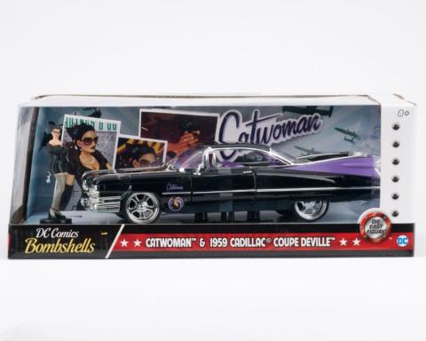 Hollywood Rides DC Bombshells Cat Woman & 1959 Cadillac Coupe Deville by Jada Toys (2018) - ID: apr24003 Pop Culture
