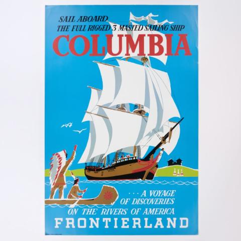 Frontierland Sailing Ship Columbia Attraction Poster (2000s) - ID: apr24023 Disneyana