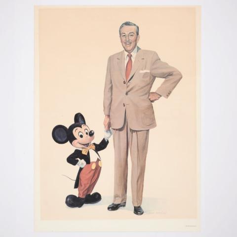 Partners Limited Edition Walt Disney & Mickey Mouse Print by Charles Boyer (1981) - ID: apr24038 Disneyana