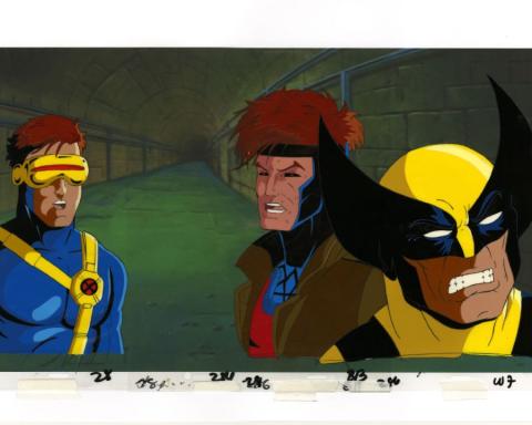 X-Men Out of the Past, Part Two Cyclops, Gambit, & Wolverine Production Cel Setup (1994) - ID: apr24106 Marvel