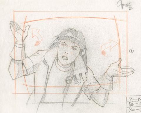 X-Men "Graduation Day" Jubilee Layout Drawing (1997) - ID: apr24119 Marvel