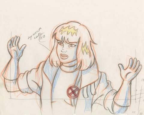 X-Men "Graduation Day" Jubilee Production Drawing (1997) - ID: apr24120 Marvel