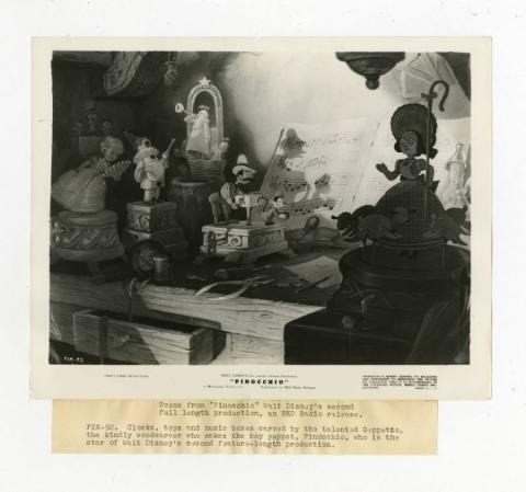 1940 Pinocchio Geppetto's Workbench Theatrical Release Promotional Photograph - ID: aug22104 Walt Disney