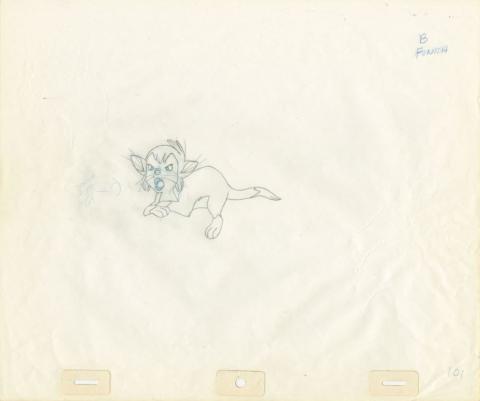 Banjo the Woodpile Cat Production Drawing (1979) - ID: aug22181 Don Bluth