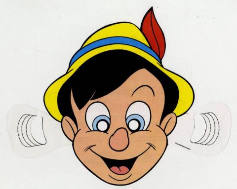 Disneyland Hotel Children's Menu Pinocchio Mask (c. 1980s) - ID: aug22333 Disneyana