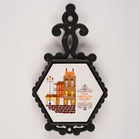 Disneyland New Orleans Square Souvenir Ceramic & Metal Trivet (1970s) - ID: aug23023 Disneyana