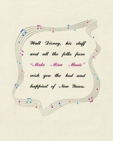 Walt Disney Studios Christmas Card (1945) - ID: dec22074 Walt Disney