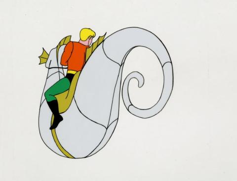 Aquaman and Storm the Seahorse Stock Production Cel (c.1960s) - ID: dec22294 Filmation