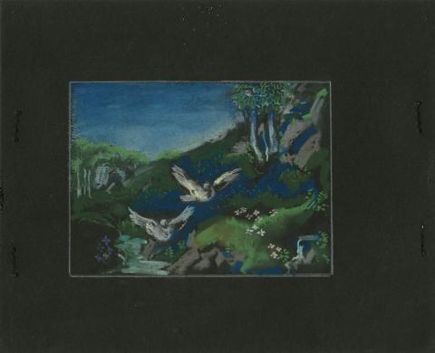 Fantasia Birds Flying over Meadow Pastel Concept Art - ID: decfantasia20160 Walt Disney