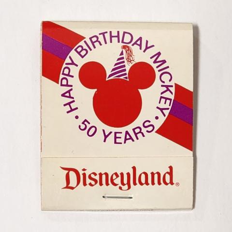 Happy Birthday Mickey Mouse 50 Years Matchbook (1978) - ID: feb23555 Disneyana